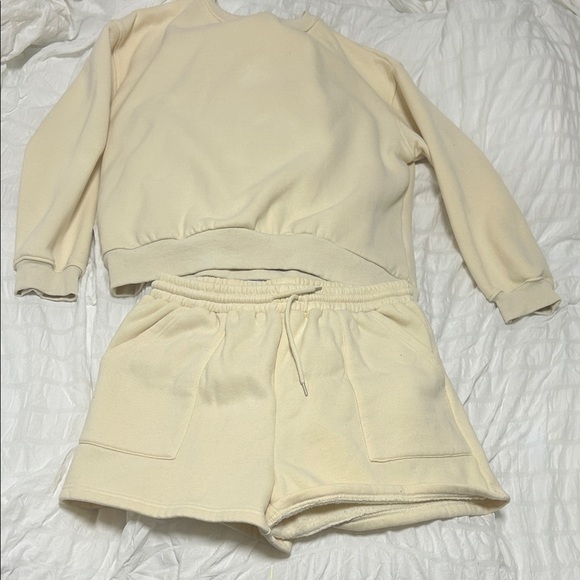 anrabess Tops - Cream Women's Lounge Set